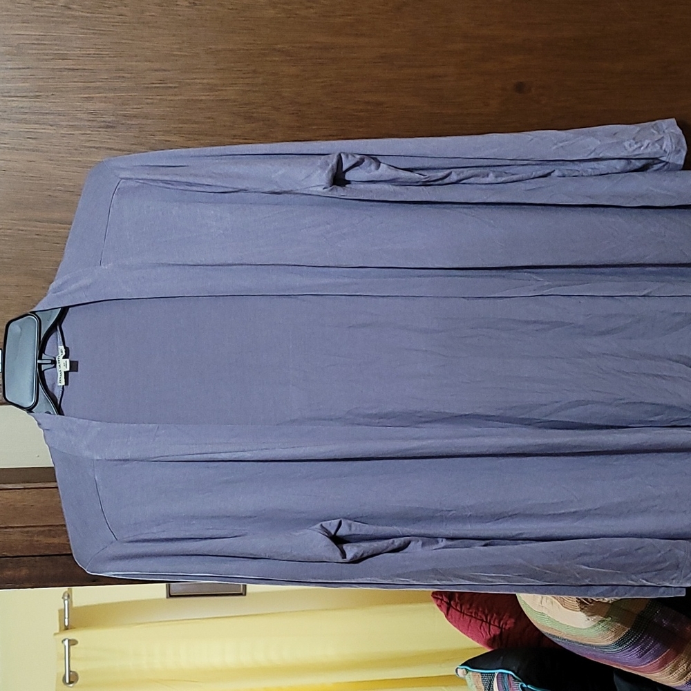 Lavender long jacket with front longer tail, able to tie